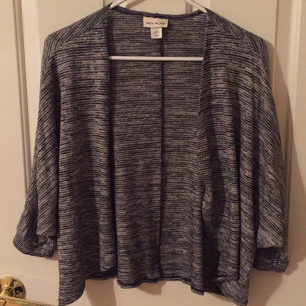 ✨Grey-and-black striped dolman cardigan